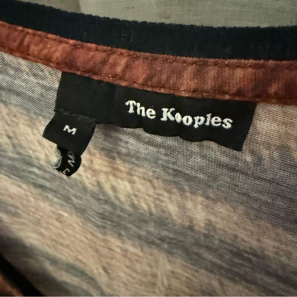 The Kooples Brown Black Tiger Graphic U-Neck T-Shirt 🐅 MEDIUM Top Tee - Picture 5 of 11